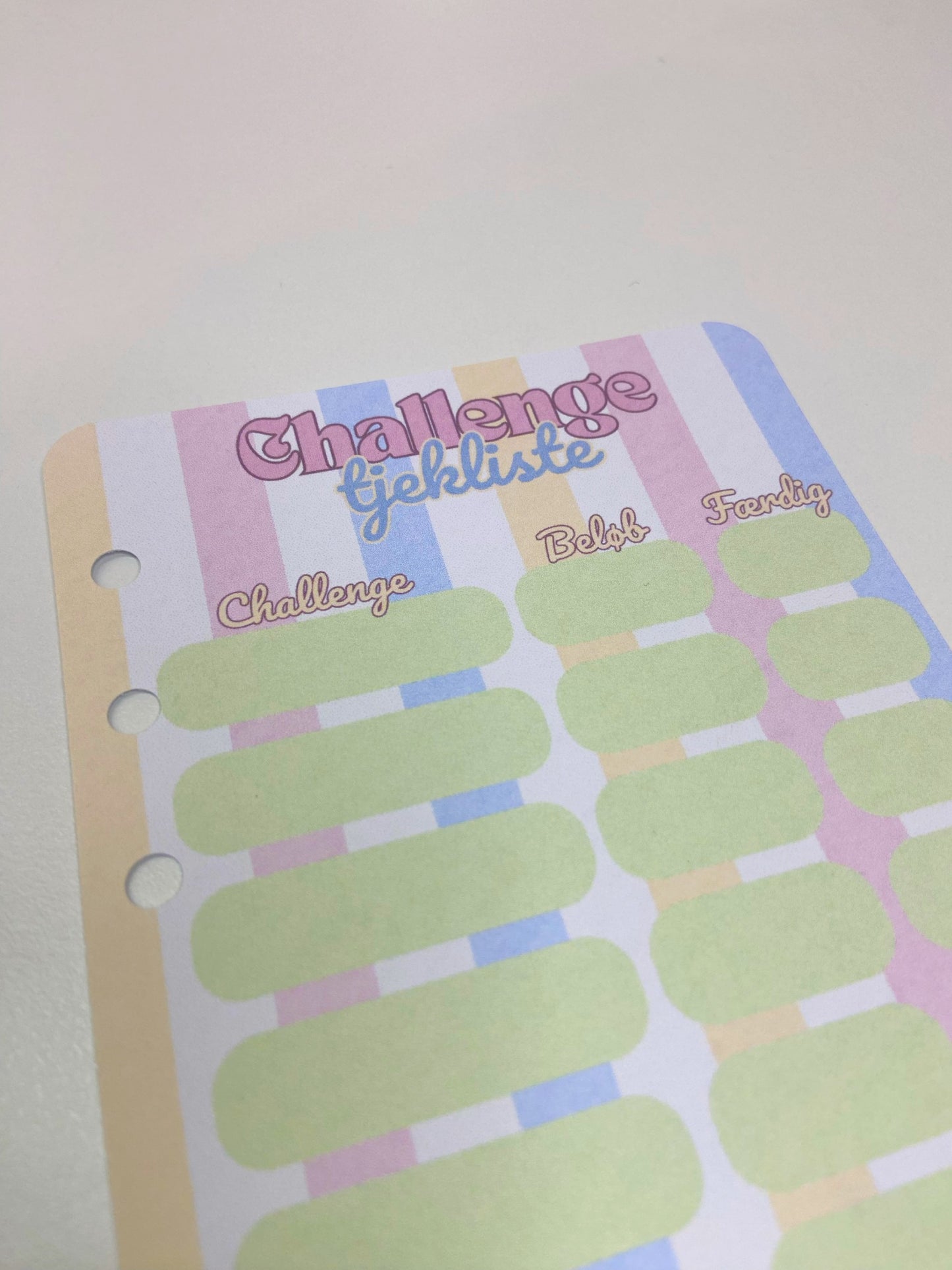CHALLENGE TJEKLISTE TRACKER