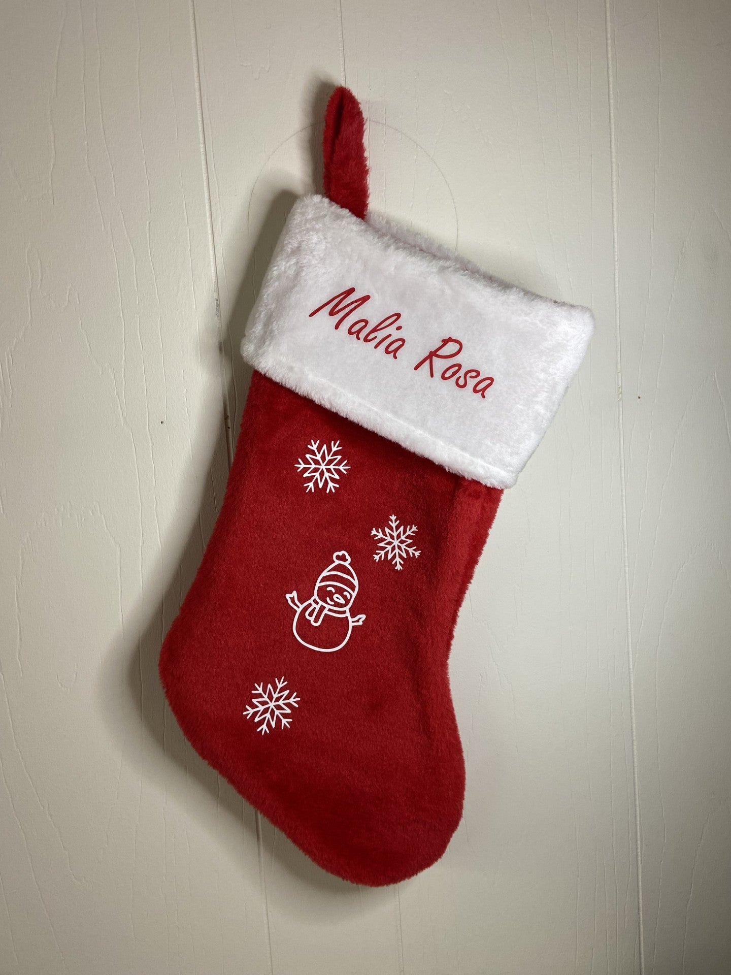 Personlig julesok med navn og figurer