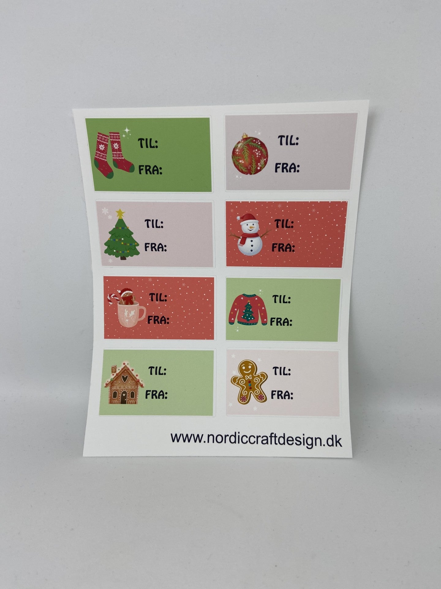 Til og fra klistermærke ark