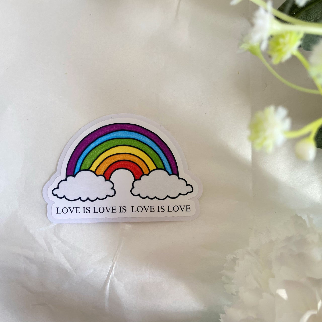 LGBTQ+ sticker - love is love - rainbow